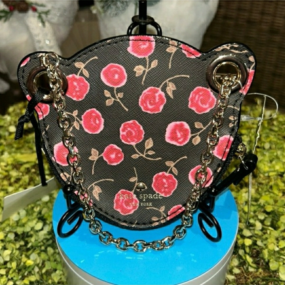 NWT! Kate Spade Leopard Novelty Coin Purse "Run Wild Black" - Picture 4 of 10